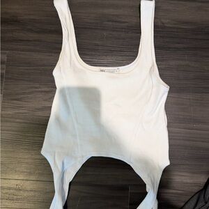 Zara Classic White Sleeveless Top